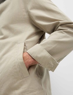 Pruhovaná bunda typu Harrington s vysokým podílem bavlny