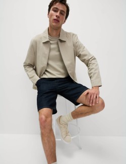 Pruhovaná bunda typu Harrington s vysokým podílem bavlny