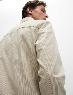 Pruhovaná bunda typu Harrington s vysokým podílem bavlny