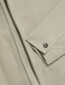 Pruhovaná bunda typu Harrington s vysokým podílem bavlny