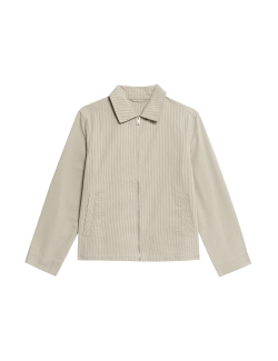 Pruhovaná bunda typu Harrington s vysokým podílem bavlny