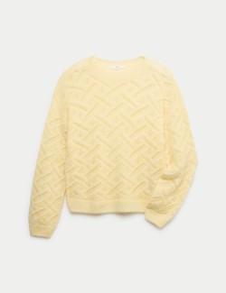 Svetr s háčkovaným vzorem (6–16 let)