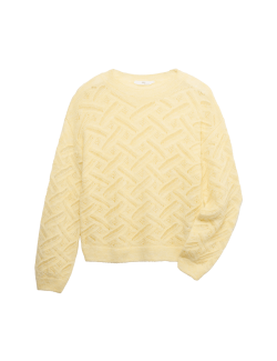 Svetr s háčkovaným vzorem (6–16 let)