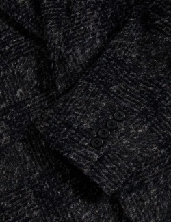 Tailored Fit Wool Blend Check Blazer