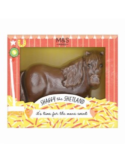 Zdobená dutá figurka z bílé a mléčné čokolády