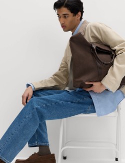 Straight Fit Pure Cotton Flat Front Jeans