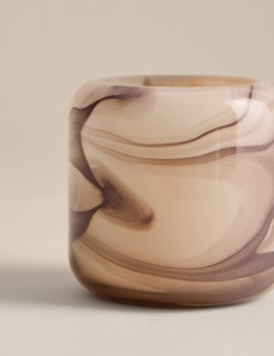 Marble Effect Glass Tealight Holder