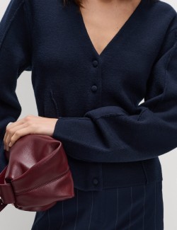 V-Neck Waisted Slim Fit Cardigan