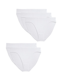 5pk Pure Cotton High Leg Knickers