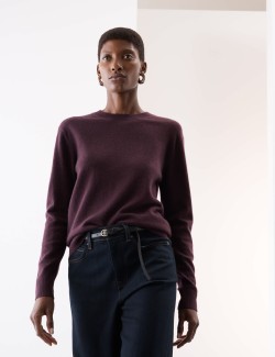 Pure Cashmere Textured Crew Neck Jumper