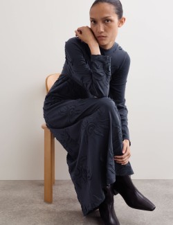 Pure Cotton Embroidered Midi Dress