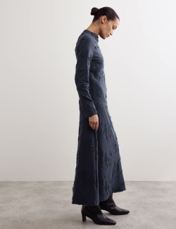 Pure Cotton Embroidered Midi Dress