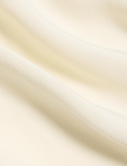 Pure Silk Tie Front Long Sleeve Top