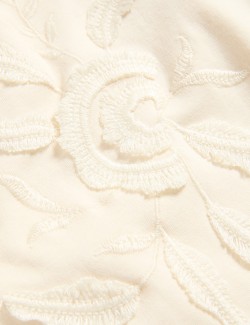 Pure Cotton Floral Embroidered Sweatshirt