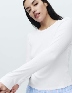 Pyžamový žebrovaný top s úpravou Cool Comfort™ z bavlny a modalu