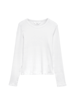 Pyžamový žebrovaný top s úpravou Cool Comfort™ z bavlny a modalu