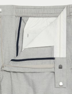 Kostýmové elastické kalhoty se strečem a vzorem pepito