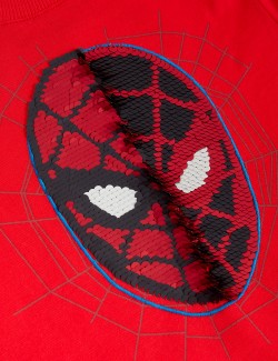 Pure Cotton Sequin Spider-Man™ T-Shirt (2-8 Yrs)