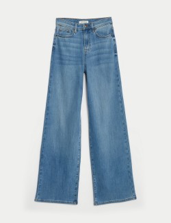 Lyocell™ Blend High Waisted Wide Leg Jeans