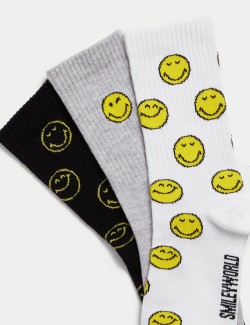 Cotton Blend SmileyWorld® Socks (8.5 Small - 7 Large)