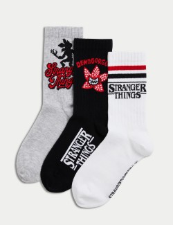 Ponožky Stranger Things™ ze směsi bavlny, 3 páry (12,5 malé – 7 velké)