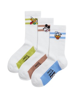 3pk Cotton Rich Disney™ Socks (8.5 Small - 7 Large)