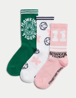 Ponožky s motivem Stranger Things™, s vysokým podílem bavlny, 3 páry