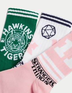 Ponožky s motivem Stranger Things™, s vysokým podílem bavlny, 3 páry