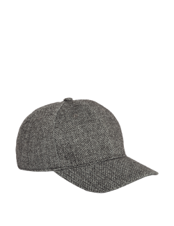 Herringbone Baseball Cap with Wool