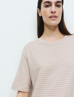 Cotton Modal Striped Nightshirt