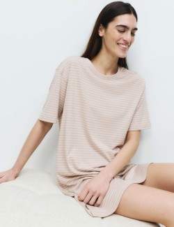 Cotton Modal Striped Nightshirt