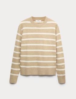 Air-Yarn Striped Crew Jumper