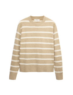 Air-Yarn Striped Crew Jumper
