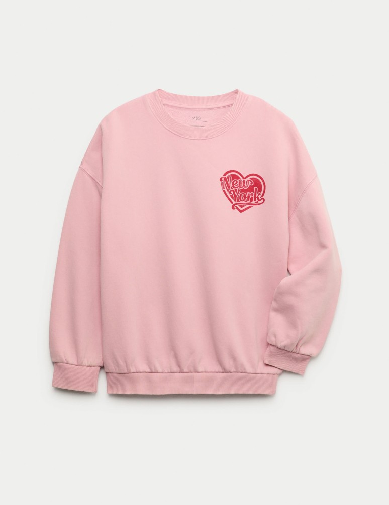 Cotton Rich New York Heart Sweatshirt (6-16 Yrs)