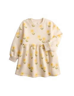 Cotton Rich Flower Print Sweatshirt Dress (2-8 Years)