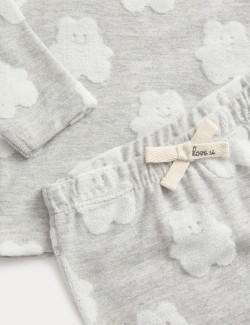 2dílný texturovaný overal s vysokým obsahem bavlny (0-12 měsíců)