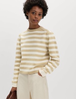 Cotton Rich Striped Cropped Jumper