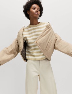 Cotton Rich Striped Cropped Jumper