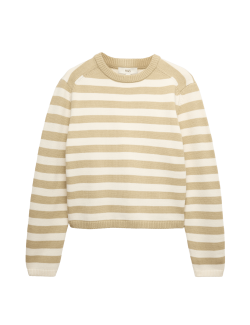 Cotton Rich Striped Cropped Jumper