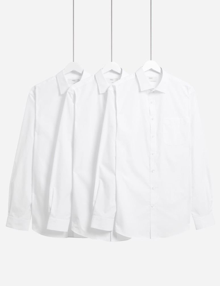 3 Pack Skinny Fit Long Sleeve Shirts
