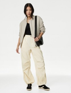 Pure Cotton Drawstring Parachute Trousers