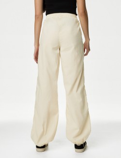 Pure Cotton Drawstring Parachute Trousers