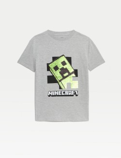 Tričko Minecraft™ s vysokým podílem bavlny a flitry (6–16 let)