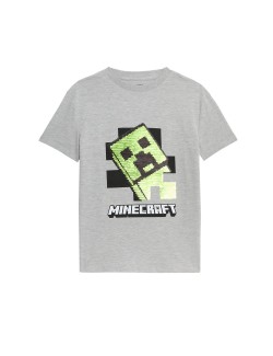 Tričko Minecraft™ s vysokým podílem bavlny a flitry (6–16 let)