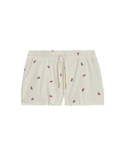 Cotton Rich Ribbed Pyjama Shorts
