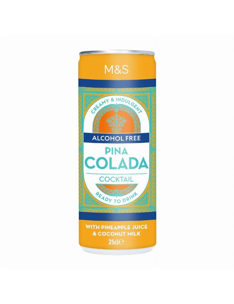 Sycený nealkoholický koktejl s ananasovou šťávou z koncentrátu, kokosovým krémem a rumovou příchutí