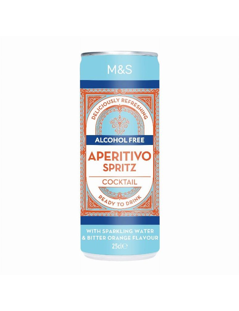 Sycený nealkoholický koktejl s příchutí hořkého pomeranče