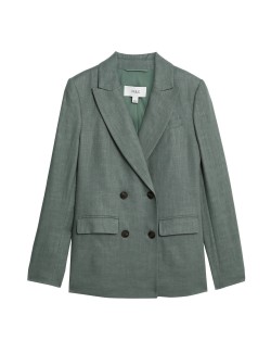 Linen Rich Tailored Double Breasted Blazer