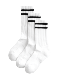 3 Pack Cotton Rich Striped Ankle High Socks