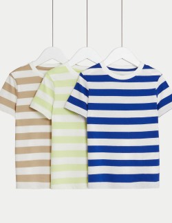 3pk Pure Cotton Striped T-Shirts (2-8 Yrs)